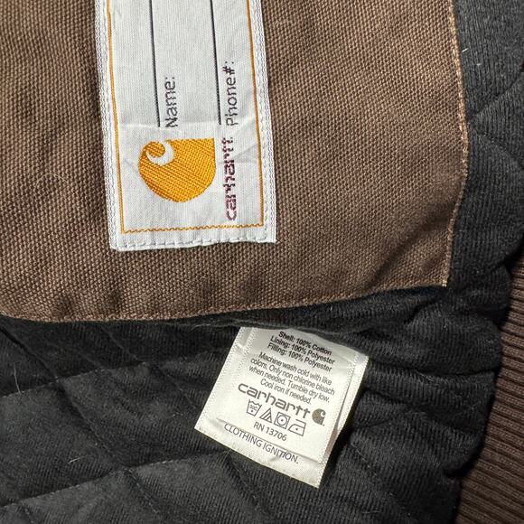 Carhartt Kids Duck Canvas XXS 4-5 Brown Hooded Quilted Insulated Winter Jacket - Picture 8 of 8